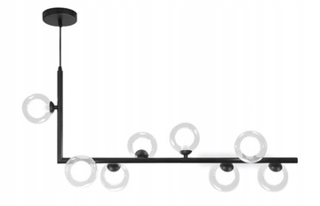 Lampa sufitowa APP754 szklana czarna 8 punktów