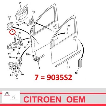 107 C1 AYGO 2005-2014 PANT PRAVÝ DVEŘE NOVÝ OE