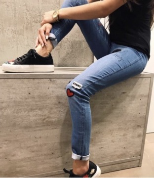 ДЖИНСЫ СКИННИ CALZEDONIA SEQUINTS 36