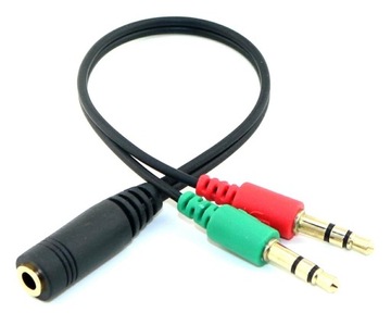 ADAPTER MINI JACK GNIAZDO 4pin DO 2xWTYK JACK 3pin