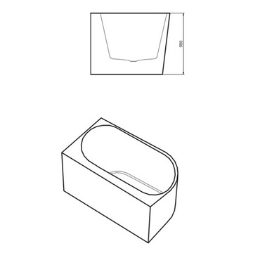 ОТДЕЛЬНОСТОЯЩАЯ НАСТЕННАЯ ВАННА MERA 509A ПРАВАЯ БЕЛАЯ ПЕРЕЛИВ ХРОМ 140x75