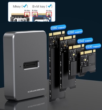 Чехол-адаптер для внешнего твердотельного накопителя M.2 NVME USB 3.2, 10 Гбит/с, тип C