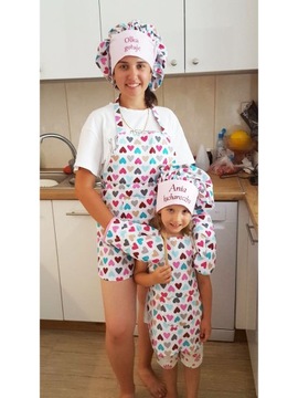 Кухонный набор, фартук, шапочка для ребенка с именем ВЫШИВКА 3-6 лет.