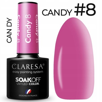 Лак для ногтей Claresa Hybrid Candy 8 конфетно-розовый