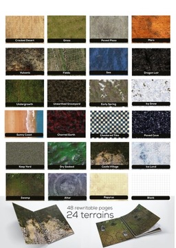 МОЮЩАЯСЯ КНИГА RPG А4 ШЕСТИГРАННАЯ СЕТКА + МАРКЕР