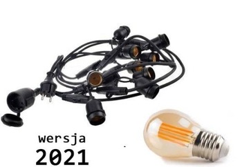 Girlanda ogrodowa 10m+10szt żarówka 4W G45 2300K