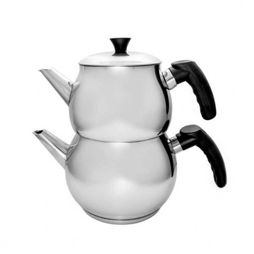 Czajnik turecki do herbaty 1.4L czarne rączki, powystawowy