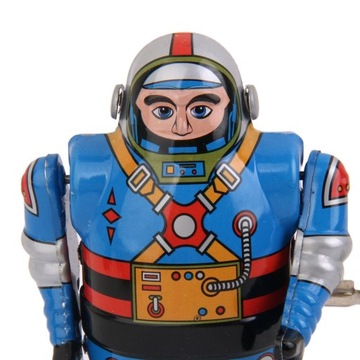 2 szt. Vintage Wind Up Robot kosmiczny Mechaniczne zabawki