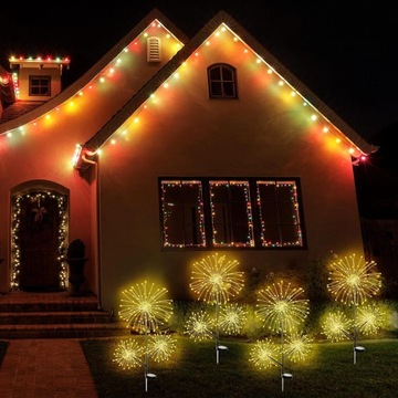 2x уличная садовая лампа на солнечных батареях 210LED одуванчик ФЕЙЕРВЕРК ФЕЙЕРВЕРК
