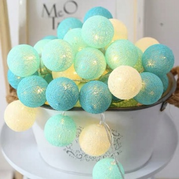 COTTON BALLS 20LED 3cm - GIRLANDA LAMPKI NA PRĄD