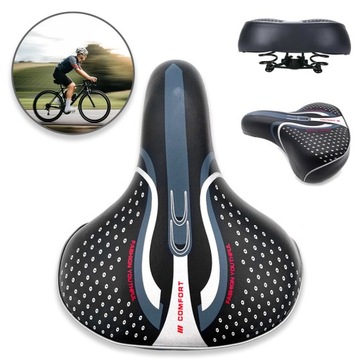 WYGODNE SIODEŁKO ROWEROWE ERGONOMICZNE MIĘKKIE ELASTYCZNA GĄBKA SPORTOWE