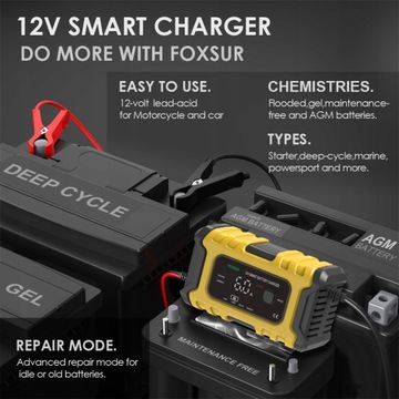 Универсальное интеллектуальное ремонтное зарядное устройство 12V6A