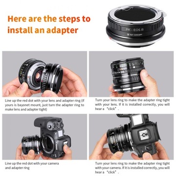 Adapter PENTAX K PK na CANON EOS R EF-R RF RP R3 R5 R6 R8 R50 K&F