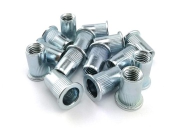 50 x nitonakrętka M6 płaska okrągła głowica 6 mm