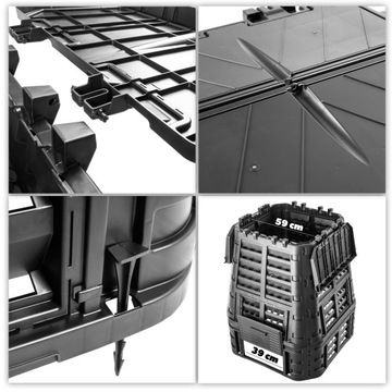 ЭКО САДОВЫЙ КОМПОСТЕР 1000Л, МОРОЗОСТОЙКИЙ, КРУГЛОГОДНЫЙ, СКЛАДНАЯ КАМЕРА