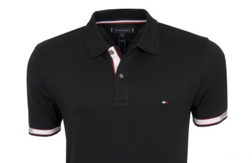 TOMMY HILFIGER polo męskie, czarne, S