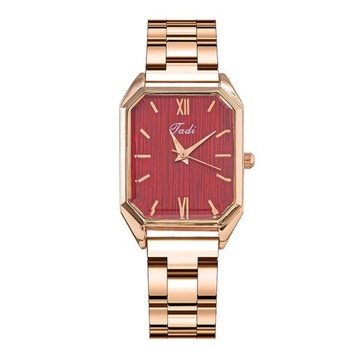 Women Watch Rectangle Dial Stainless Steel Strap Quartz