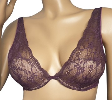 INTIMISSIMI biustonosz ELENA koronka fioletowy 2B/75B