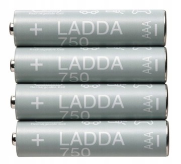 IKEA LADDA Akumulatorek do ładowania AAA 750mAh x4