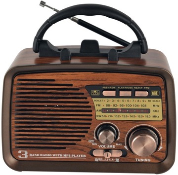 PRZENOŚNE RADIO KUCHENNE RETRO FM USB SD BLUETOOTH PRZENOŚNE BUDOWLANE