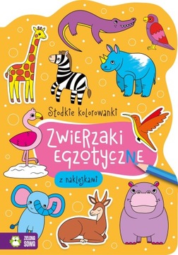 SŁODKIE KOLOROWANKI ZIELONA SOWA ZWIERZAKI EGZOT.