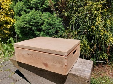 Pudełko drewniane skrzynka zamykana pod grawer baza naturalna - 40x30x14 cm