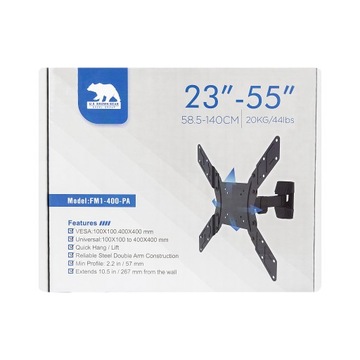 СВЕРХПРОЧНОЕ ВРАЩАЮЩЕЕСЯ КРЕПЛЕНИЕ ДЛЯ ТЕЛЕВИЗОРА ВЕШАЛКА ДЛЯ ТЕЛЕВИЗОРА 23-55 ДЮЙМОВ - РУЧКИ