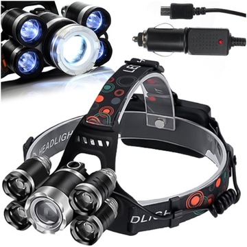 MOCNA LATARKA CZOŁOWA CZOŁÓWKA LED REFLEKTOR AKU