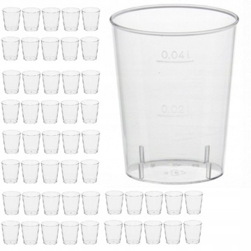 СТАКАНЫ ДЛЯ ВОДКИ МЕДИЦИНЫ ПЛАСТИК ШОТ STRONG 40МЛ 50