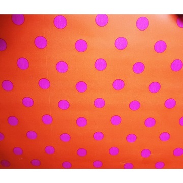 Papier pomarańcz kropki do prezentów 57cmx25m 25m5