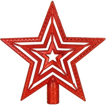 CZUB SZPIC NA CHOINKĘ GWIAZDA CZERWONA AŻUROWA
