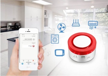 БЕСПРОВОДНАЯ СИРЕНА ТРЕВОГИ WiFi TUYA SMART НА ПОЛЬСКОМ + 4xPIR