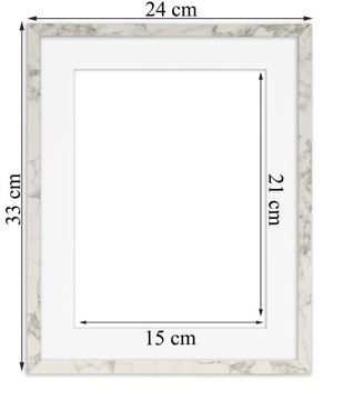 Рамка А4 21х29,7 паспарту 15х21 мрамор Италия