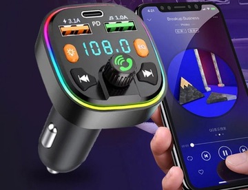 FM-ПЕРЕДАТЧИК BLUETOOTH LED RGB MP3 SD BT FAST PD ЗАРЯДНОЕ УСТРОЙСТВО 2xUSB QC 3.0