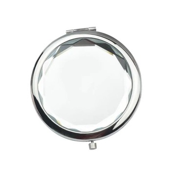 Portable Women Double Sided Folding Round Faux Crystal Mini Pocket Makeup M