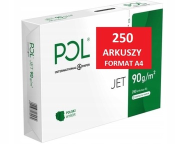 Papier ksero do drukarek A4 Poljet 90g 250 ark