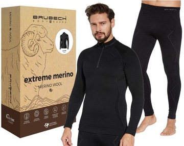 KOMPLET bielizna termoaktywna TERMICZNA odzież Merino Brubeck MEN -S