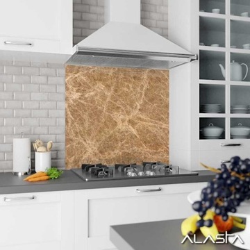 Панель из закаленного стекла 60х70 Мрамор Коричневый