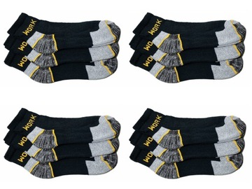 12 рабочих носков WORK EKO SHORT, прочные, длиной до щиколотки, польская махровая ткань.
