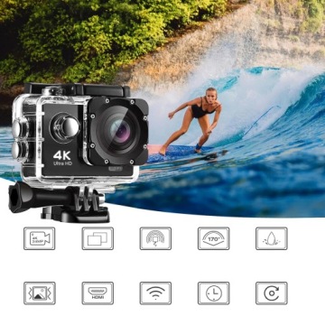 ВОДОНЕПРОНИЦАЕМАЯ СПОРТИВНАЯ КАМЕРА GOPRO 4K HD WIFI + 17 БЕСПЛАТНЫХ АКСЕССУАРОВ