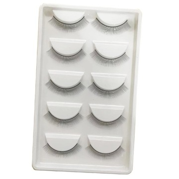 5 пар полосок для наращивания ресниц Practice Lashes 8 мм белого цвета