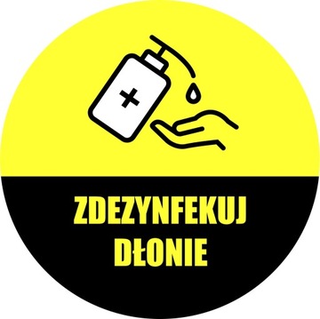 Naklejka ZDEZYNFEKUJ DŁONIE RĘCE 15cm