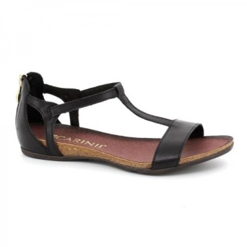 CARINII B3779 SANDAŁY PŁASKIE SKÓRA LICO CZARNE 36