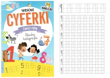 Wesołe cyferki A4 nauka pisania 74 NAKLEJKI