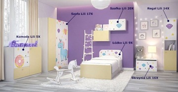 SZAFKA DZIECIĘCA WISZĄCA BIAŁO-ŻÓŁTA ŚCIENNA 2 SZT