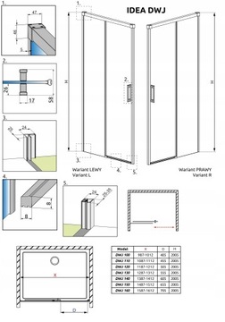 Душевая дверь Idea DWJ 120x200,5 RADAWAY