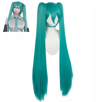 COSPLAY HATSUNE MIKU HALLOWEEN KOSTIUM PERUKA NIEBIESKI 110CM NA KARNAWAŁ