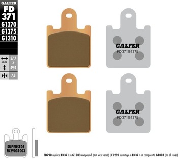 GALFER KLOCKI HAMULCOWE KH417/4 SPIEK METALICZNY (ZŁOTE) SPORT, PRZÓD KAWAS
