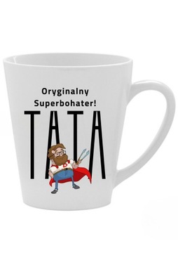 Kubek LATTE z nadrukiem Oryginalny superbohater -Tata