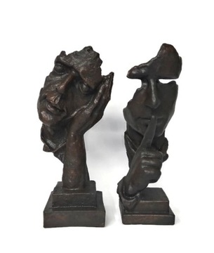 Rzeźba -Cisza+Zamyślenie 2sztuki H-33,5cm.